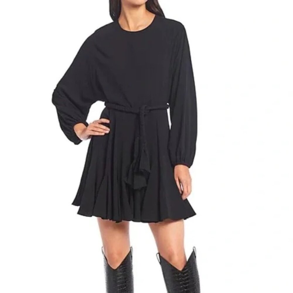 Gianni Bini Riley Balloon Braided Belt Crewneck Dress BRAND NEW